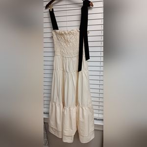 Ciao Lucia Cream Dress with Black Straps